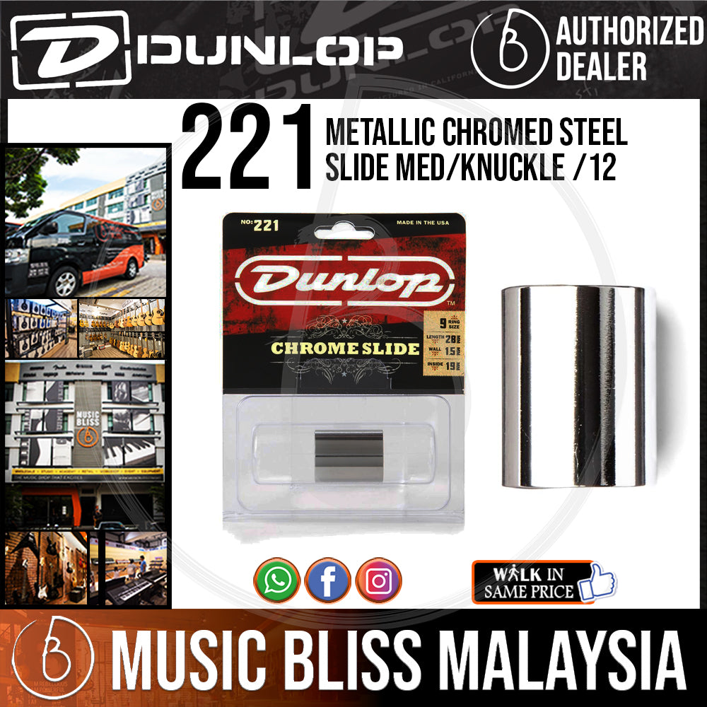 Jim Dunlop 221 Chrome Knuckle Slide Medium Thickness Music Bliss