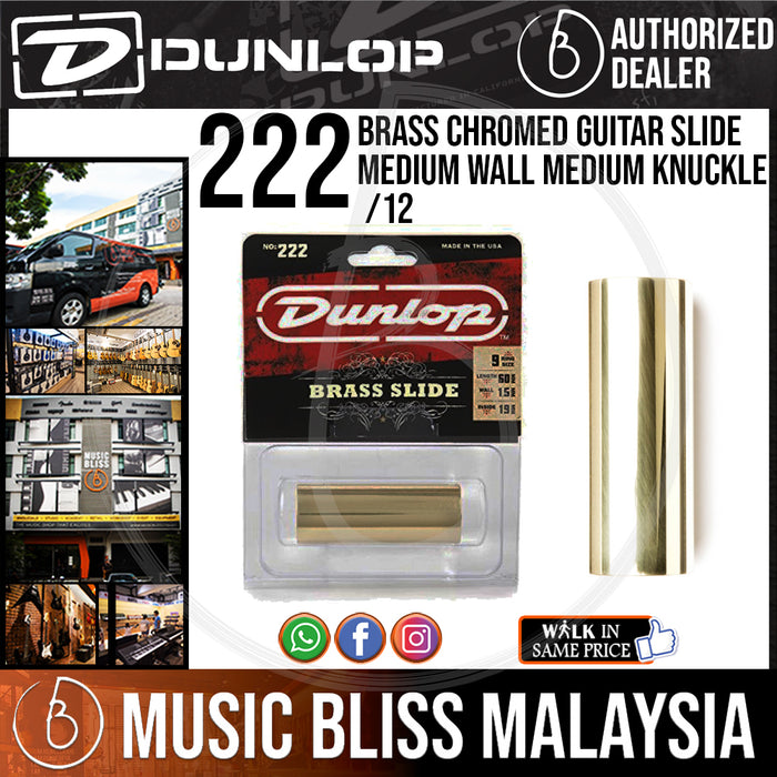 Jim Dunlop 222 Solid Brass Guitar Slide, Medium Size - Music Bliss Malaysia