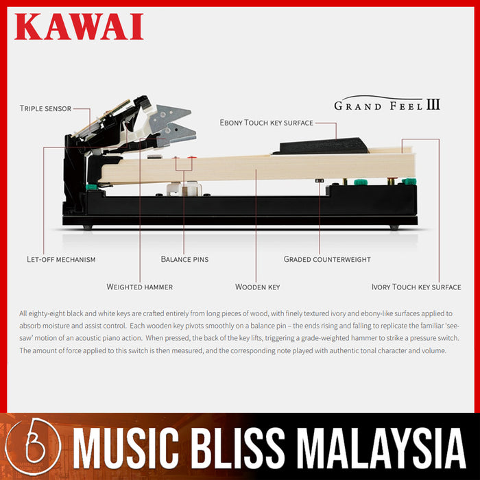 Kawai CA701 88-key Digital Piano - Ebony - Music Bliss Malaysia