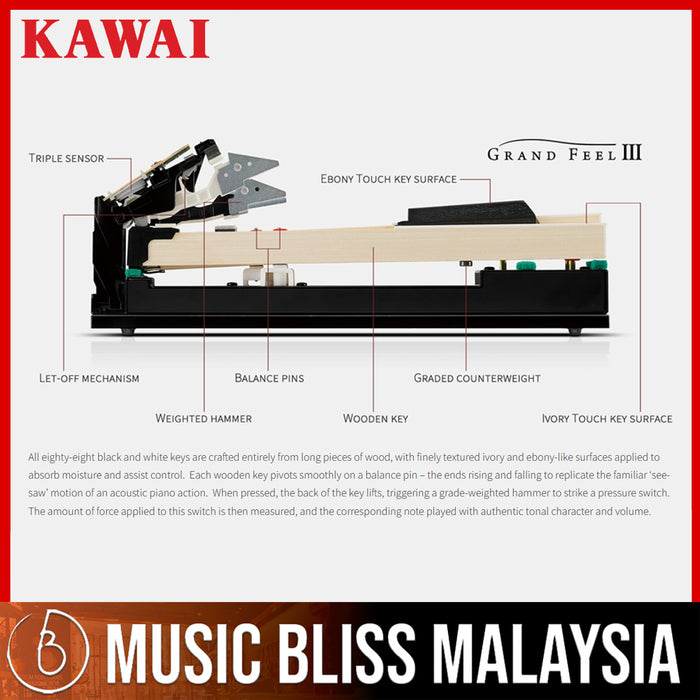 Kawai CA701 88-key Digital Piano - Black - Music Bliss Malaysia