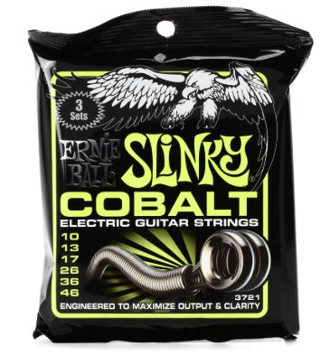 Ernie Ball 3721 Regular Slinky Cobalt Electric Guitar Strings - 3-Pack (10-46) - Music Bliss Malaysia