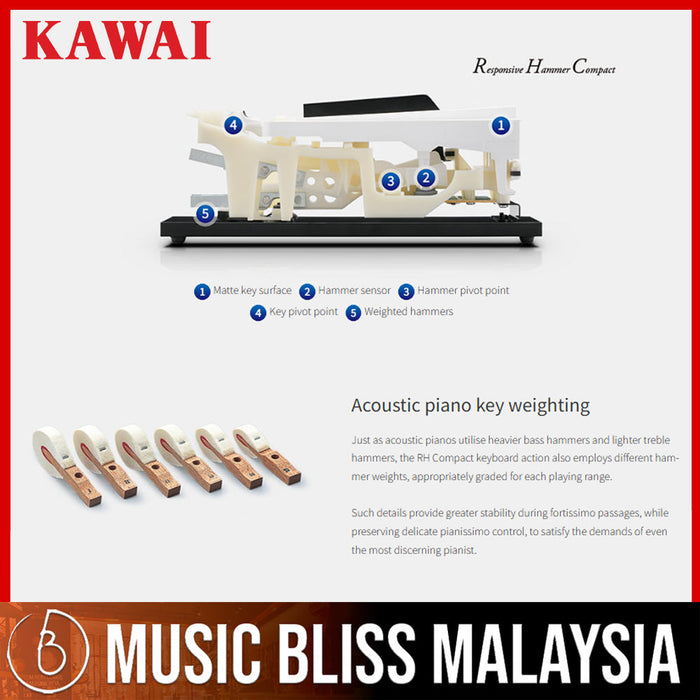 Kawai ES-120 Portable Digital Home Piano - Black - Music Bliss Malaysia