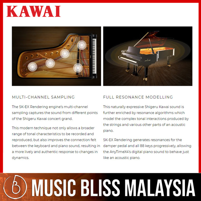 Kawai K500-ATX4 Hybrid Upright Piano - Ebony Polish *Made in Japan* - Music Bliss Malaysia