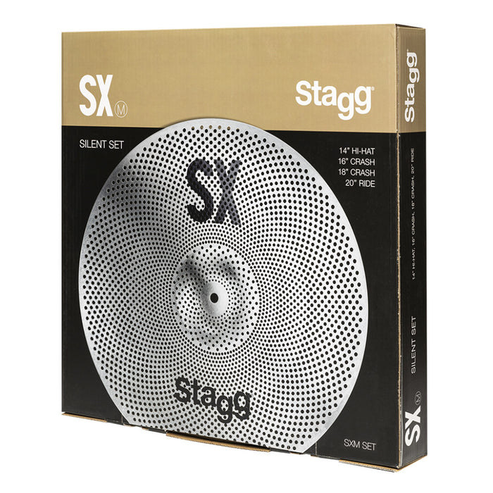 Stagg SXM SET Silent Cymbal Set - 14"/16"/18"/20" with Gig Bag - Music Bliss Malaysia
