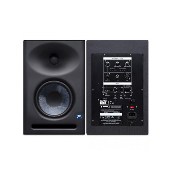 PreSonus Eris E7 XT 6.5" Powered Studio Monitor with Stagg Studio Monitor Stands, Gator Isolation Pads and Warm Audio Cables - Pair - Music Bliss Malaysia
