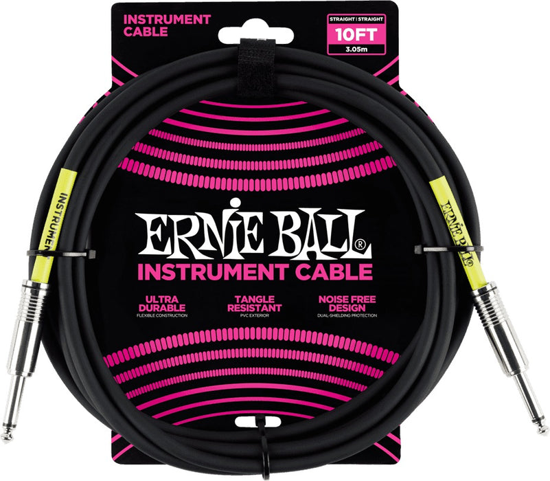 Ernie Ball 6048 10' Classic Straight / Straight Instrument Cable - Black (P06048) - Music Bliss Malaysia