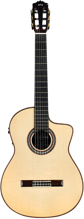 Cordoba GK Pro Negra - Solid European Spruce Top, Solid Rosewood Back & Sides with Pickup & Cordoba Humidified Archtop Wood Case (Full Solid) - Music Bliss Malaysia