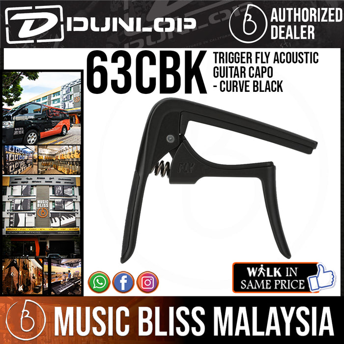 Jim Dunlop 63C Trigger Fly Acoustic Guitar Capo - Curve Black - Music Bliss Malaysia