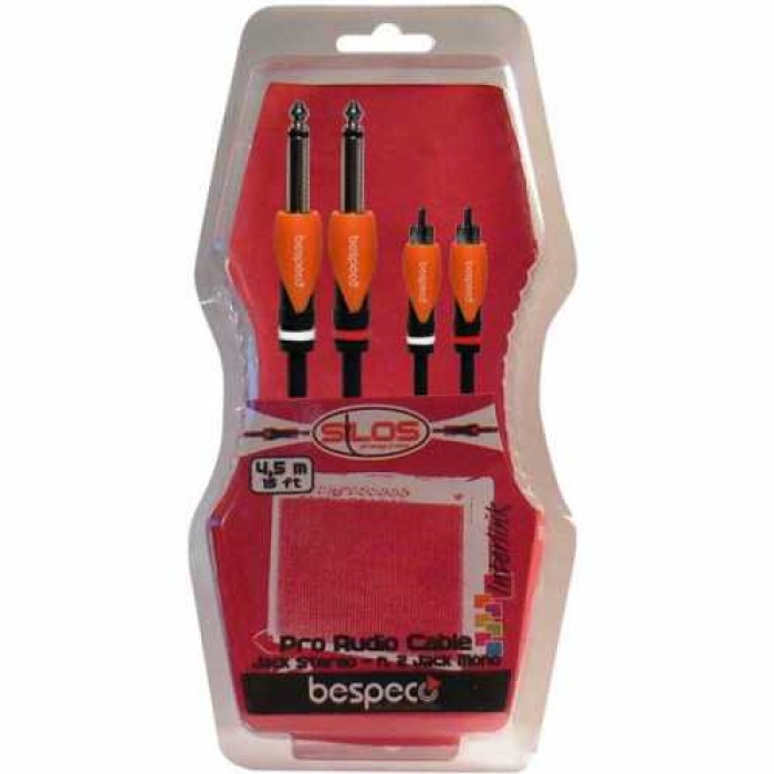 Bespeco SLY2JR300 Silos Series Interlink Cables 2XJACK to 2XRCA Male 3M (SLY-2JR300) - Music Bliss Malaysia