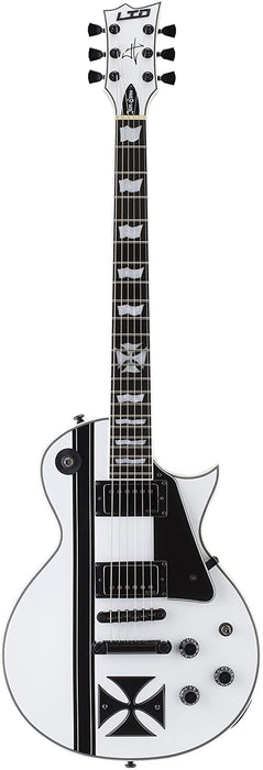 ESP James Hetfield Iron Cross SW - Snow White [Made in Japan] - Music Bliss Malaysia