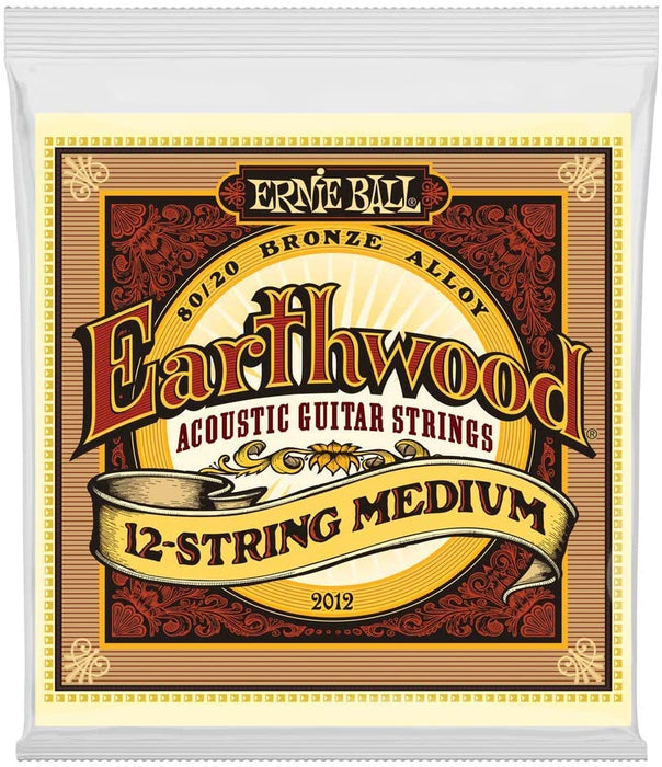 Ernie Ball 2012 12-String Medium Earthwood 80/20 Bronze Acoustic Strings (11-28) - Music Bliss Malaysia