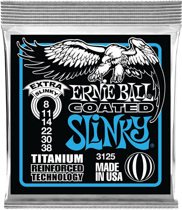Ernie Ball 3125 Coated Extra Slinky Titanium RPS Electric Strings (8-38) - Music Bliss Malaysia