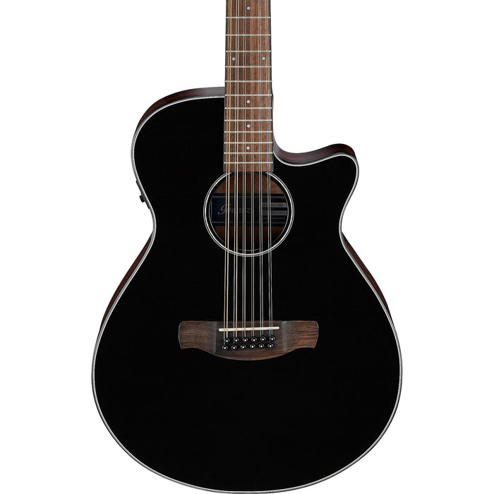 Ibanez AEG5012 Acoustic-electric Guitar - Black High Gloss - Music Bliss Malaysia