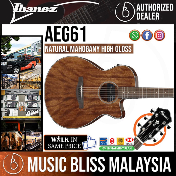 Ibanez AEG61 - Natural Mahogany High Gloss (AEG61-NMH) - Music Bliss Malaysia