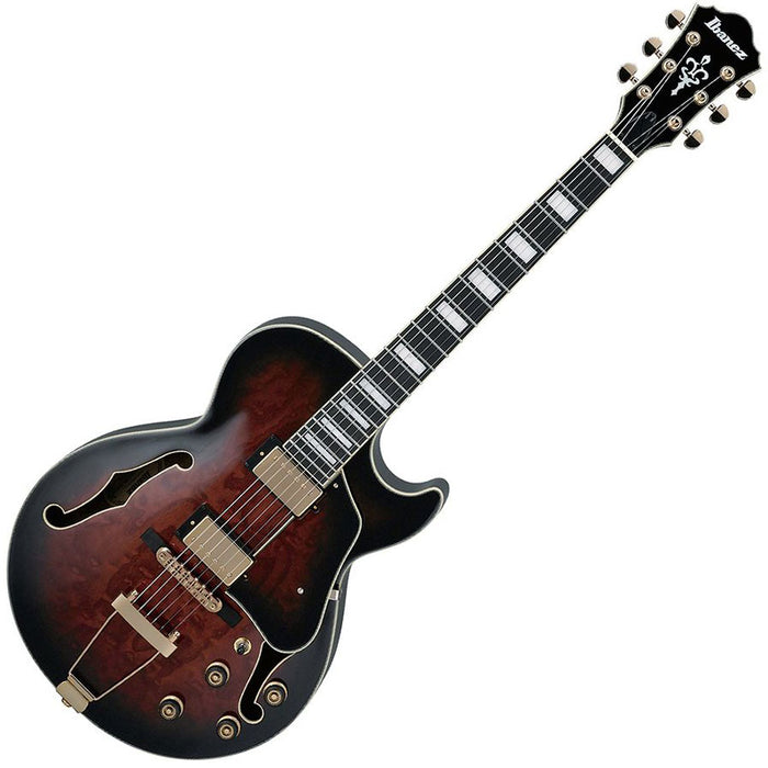 Ibanez Artcore Expressionist AG95QA Hollowbody Electric Guitar - Dark Brown Sunburst - Music Bliss Malaysia