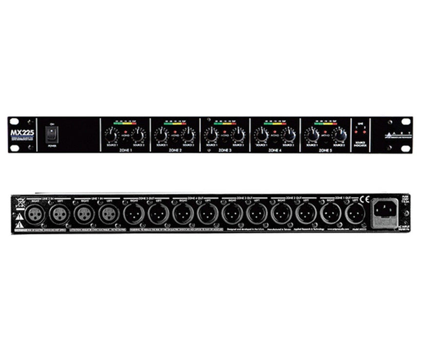 ART MX225 Zone Distribution Mixer for remote volume control of multiple amplifiers or powered speakers (MX-225) - Music Bliss Malaysia