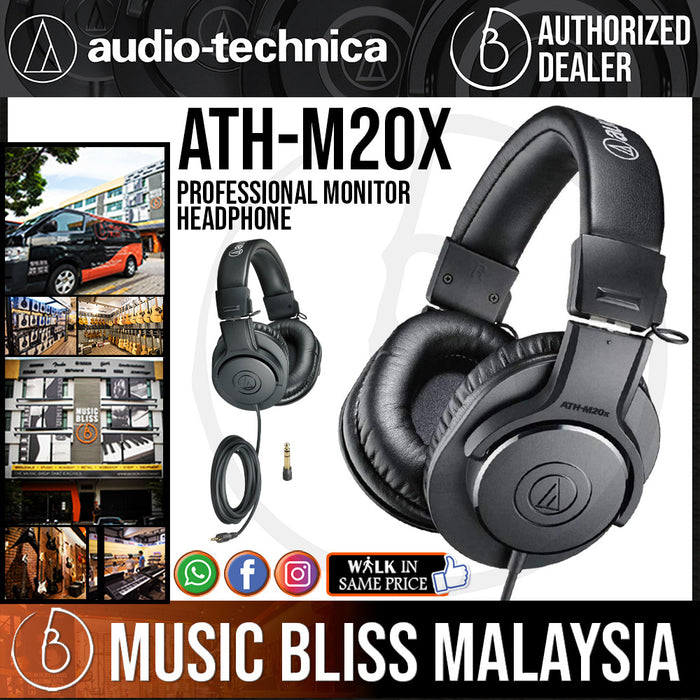 Audio Technica ATH-M20x Professional Monitor Headphone Music