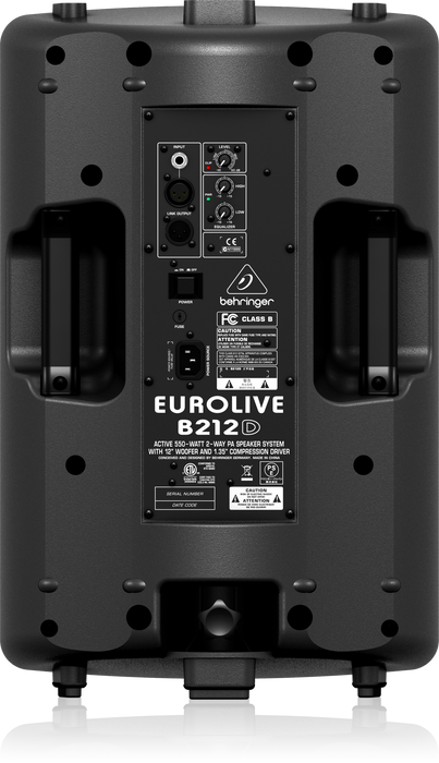Behringer Eurolive B212D 550W 12" Powered Speaker - Pair (B-212D / B 212D) - Music Bliss Malaysia