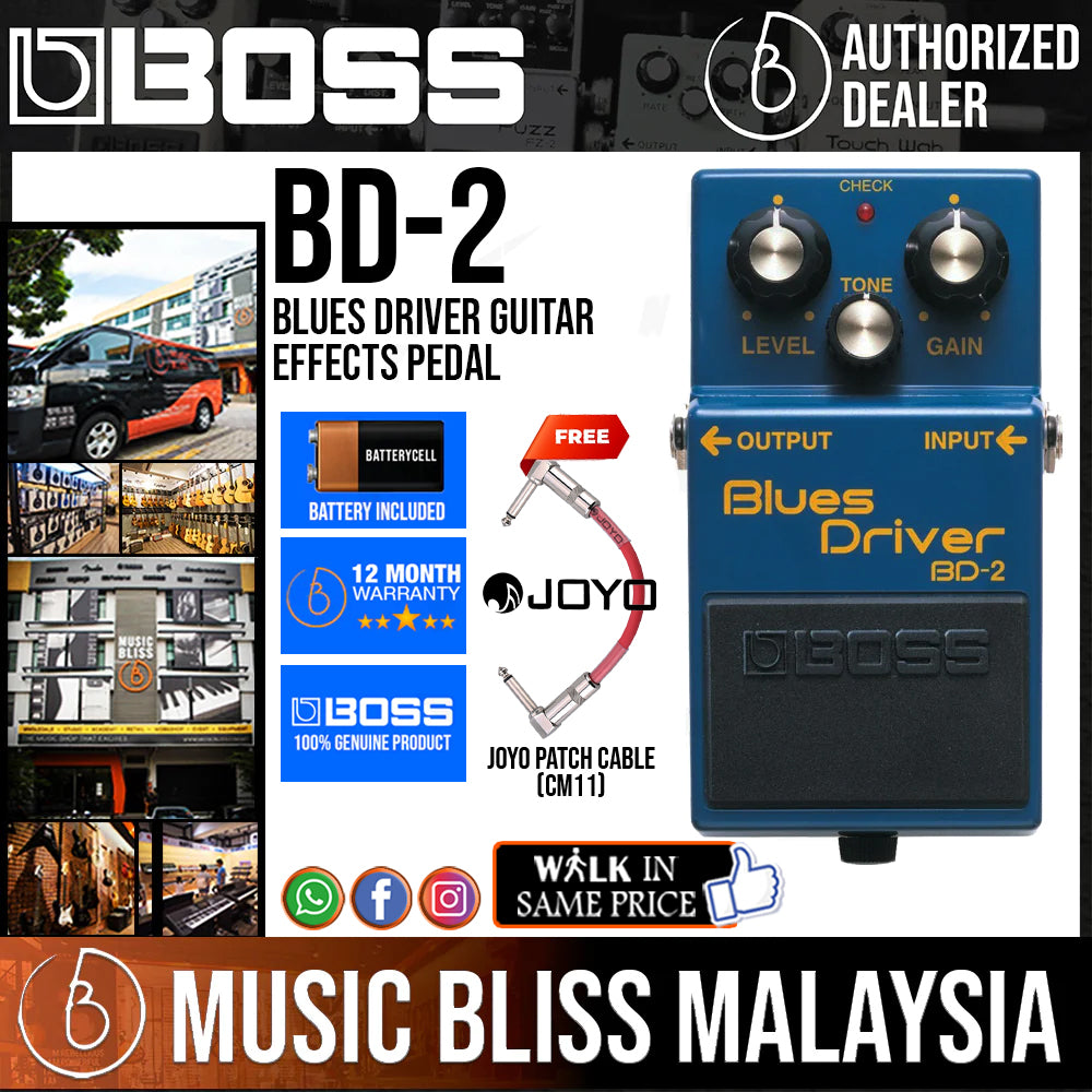 Boss BD-2 Blues Driver Guitar Effects Pedal Music Bliss Malaysia