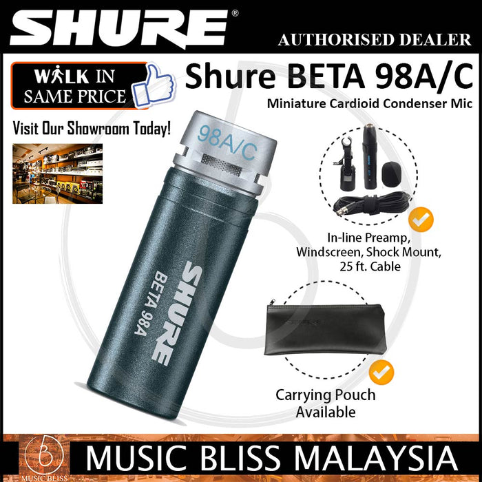 Shure Beta 98A/C Cardioid Condenser Microphone - Music Bliss Malaysia