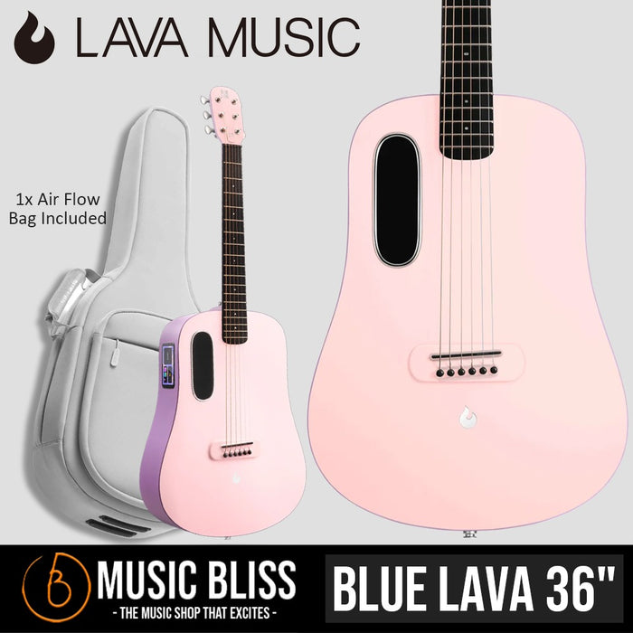 Blue Lava 36″ Smart Guitar with Air Flow Bag - Pink - Music Bliss Malaysia