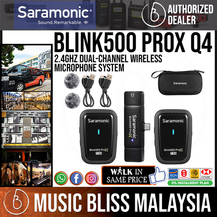 Saramonic Blink500 ProX Q4 2.4GHz Dual-Channel Wireless Microphone System - Music Bliss Malaysia