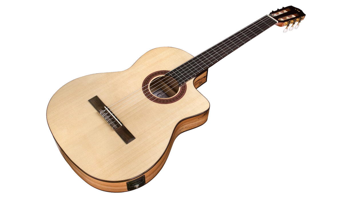 Cordoba C5-CET Limited - Solid Spruce Top, Maple Back & Sides with Pickup with Classical Guitar Bag, Mid Range Thinline Electric-Classical Guitar - Music Bliss Malaysia