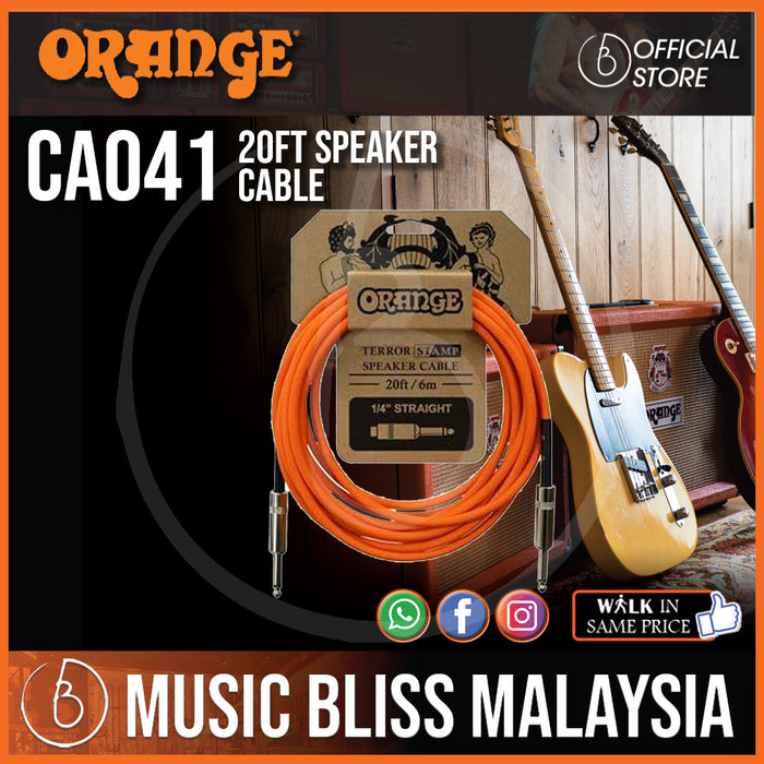 Orange Terror Stamp 1/4 inch - 1/4 Inch Speaker Cable - 20 Foot (CA041) - Music Bliss Malaysia