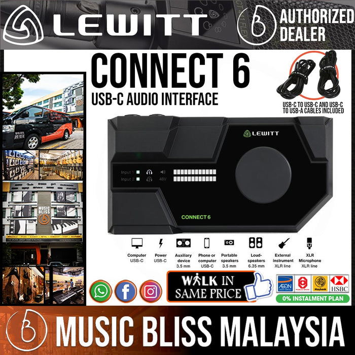 Lewitt Connect 6 USB-C Audio interface - Music Bliss Malaysia