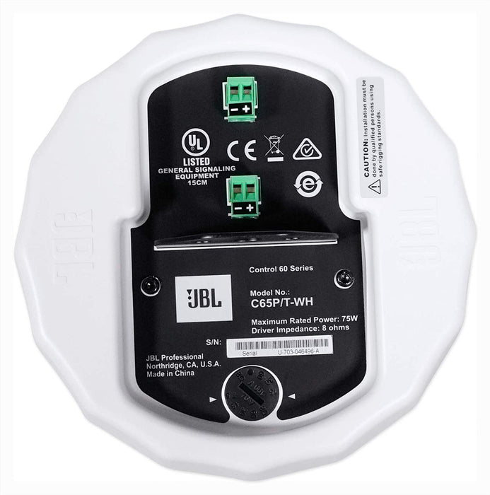 JBL Control 65P/T Compact Full-RangePendant Speaker - White (Pair) (Control65P/T) - Music Bliss Malaysia