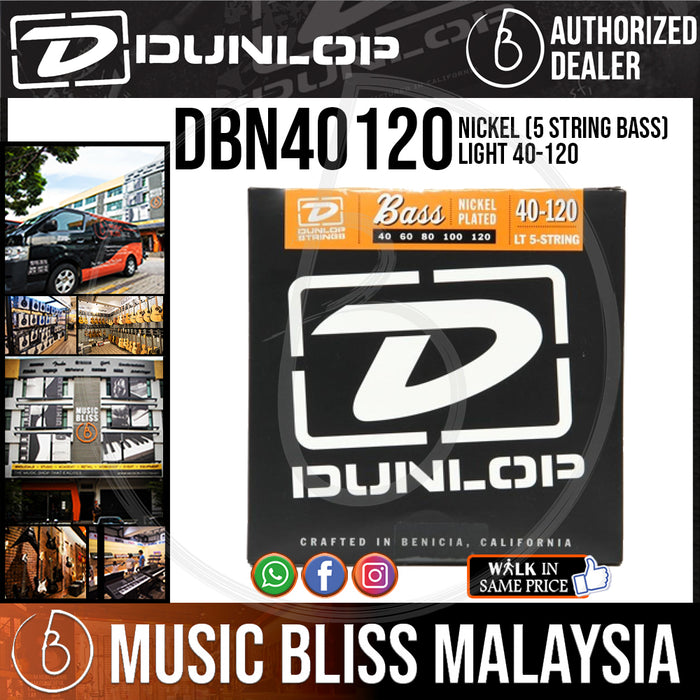 Jim Dunlop DBN40120 Nickel Wound Bass String 040-120 - 5-String - Music Bliss Malaysia