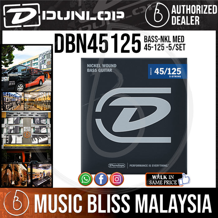 Jim Dunlop DBN45125 Nickel Wound Bass String 045-125 - 5-String - Music Bliss Malaysia