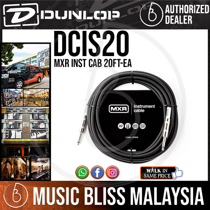 Jim Dunlop MXR DCIS20 20ft Standard Instrument Cable - Straight / Straight - Music Bliss Malaysia