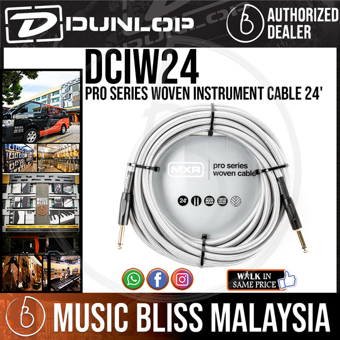 Jim Dunlop MXR 24ft DCIW24 Pro Series Woven Instrument Cable - Straight/Straight - Music Bliss Malaysia