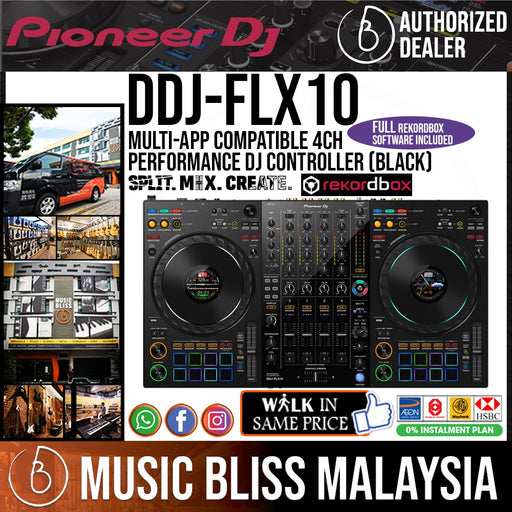 Pioneer DJ DDJ-FLX10 4-deck Rekordbox DJ Controller - Music Bliss Malaysia