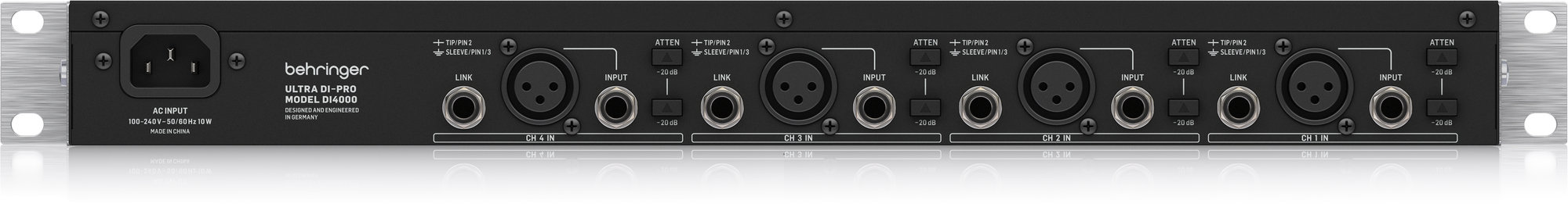 Behringer DI4000 V2 4-channel Active Direct Box (DI4000V2 / DI-4000V2) - Music Bliss Malaysia