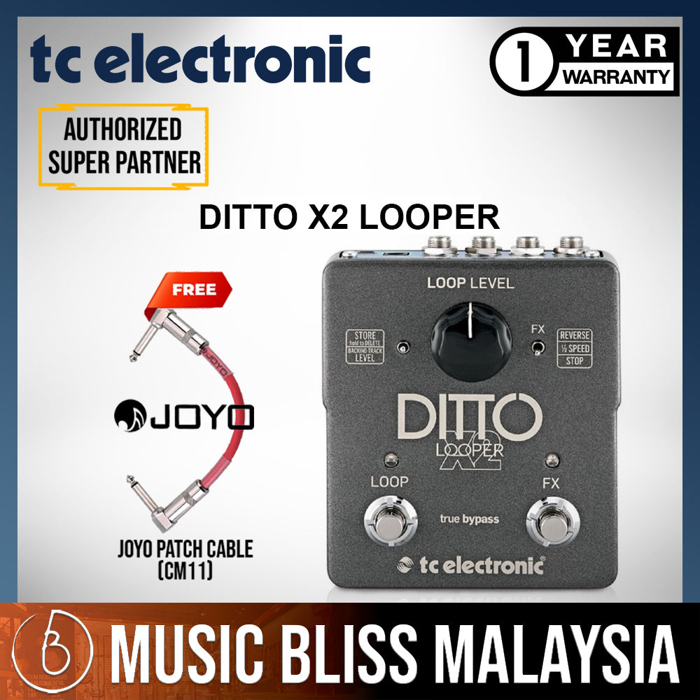 TC Electronic Ditto X2 Looper Guitar Effects Pedal Music Bliss