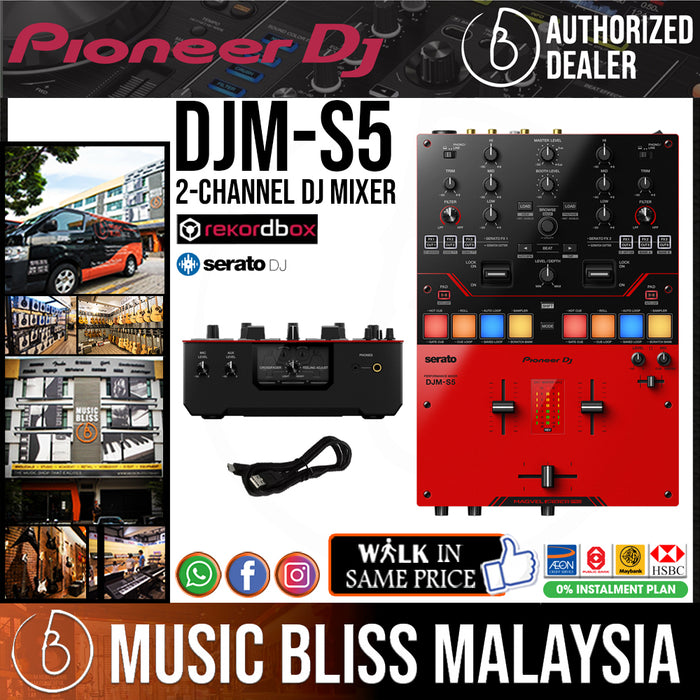 Pioneer DJ DJM-S5 2-channel Mixer for Serato DJ - Music Bliss Malaysia