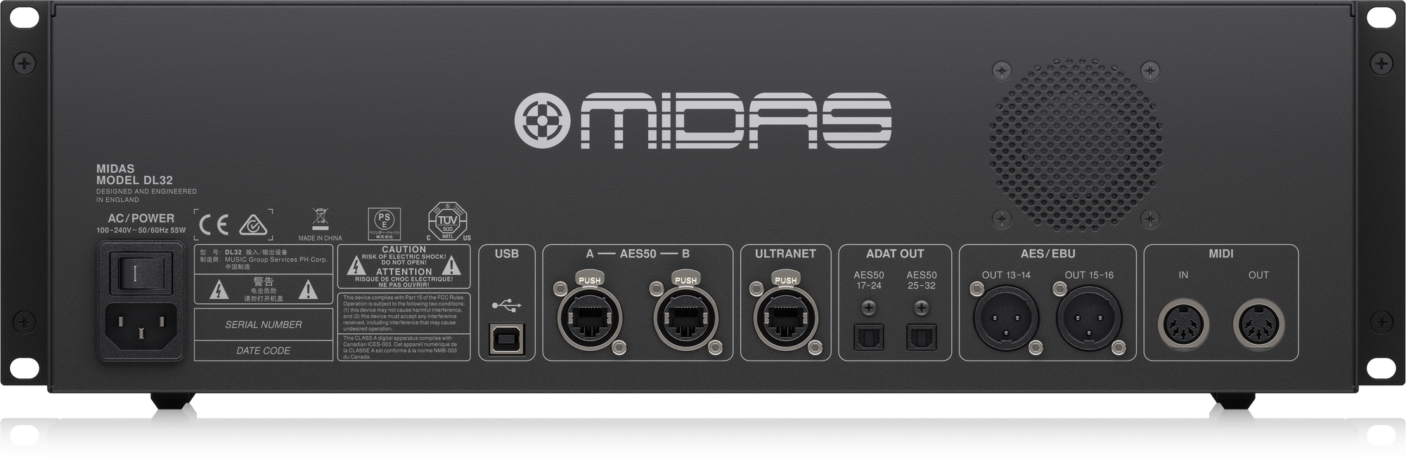 Midas DL32 32-input/16-output Stage Box (DL-32 / DL 32) - Music Bliss Malaysia