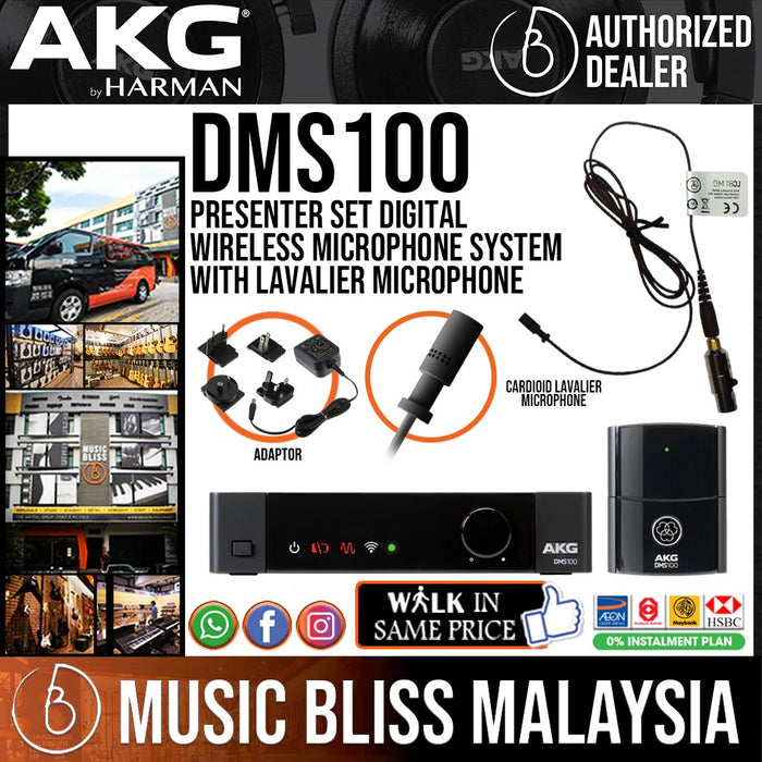 AKG DMS100 Digital Wireless Microphone System with Lavalier Microphone - Music Bliss Malaysia