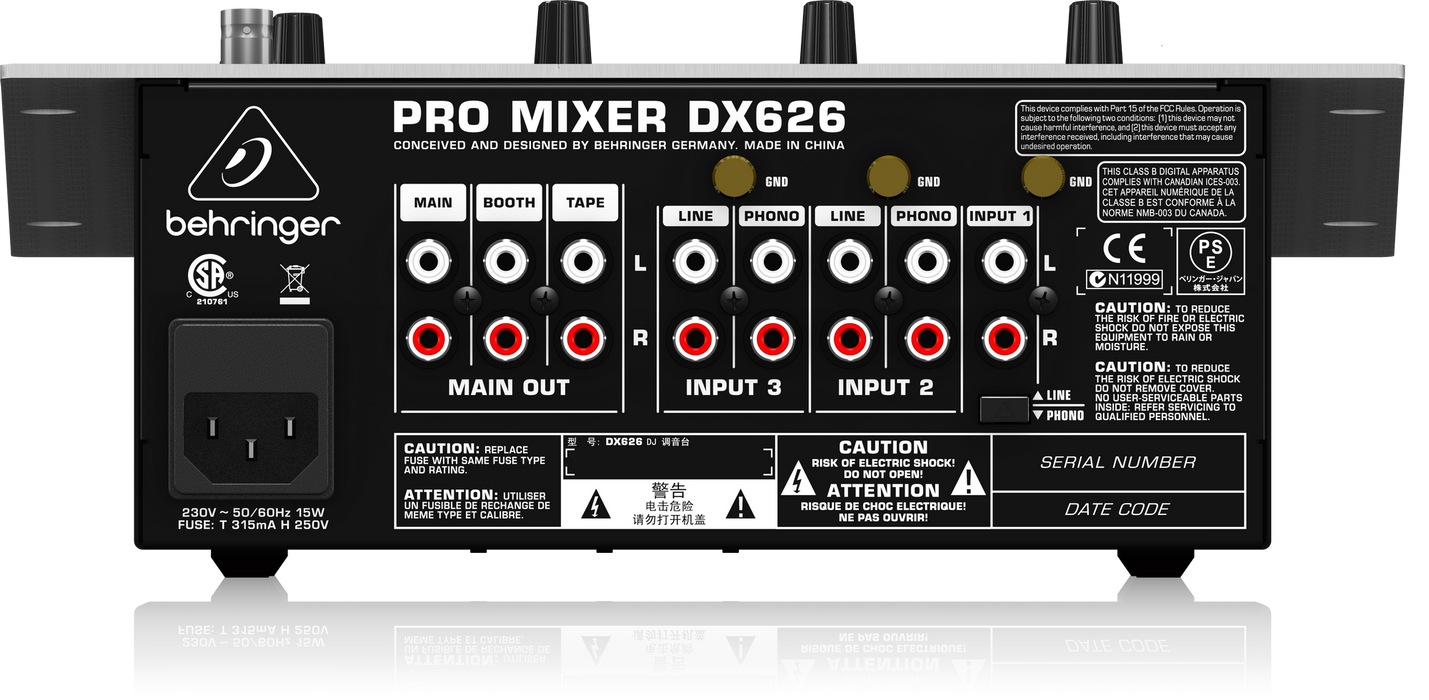 Behringer Pro Mixer DX626 3-channel DJ Mixer - Music Bliss Malaysia
