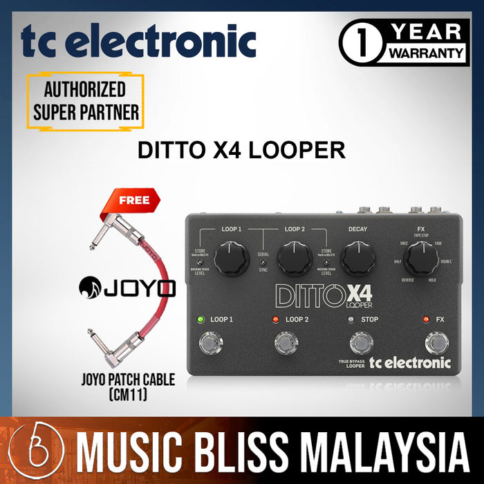 TC Electronic Ditto X4 Looper Guitar Effects Pedal - Music Bliss Malaysia