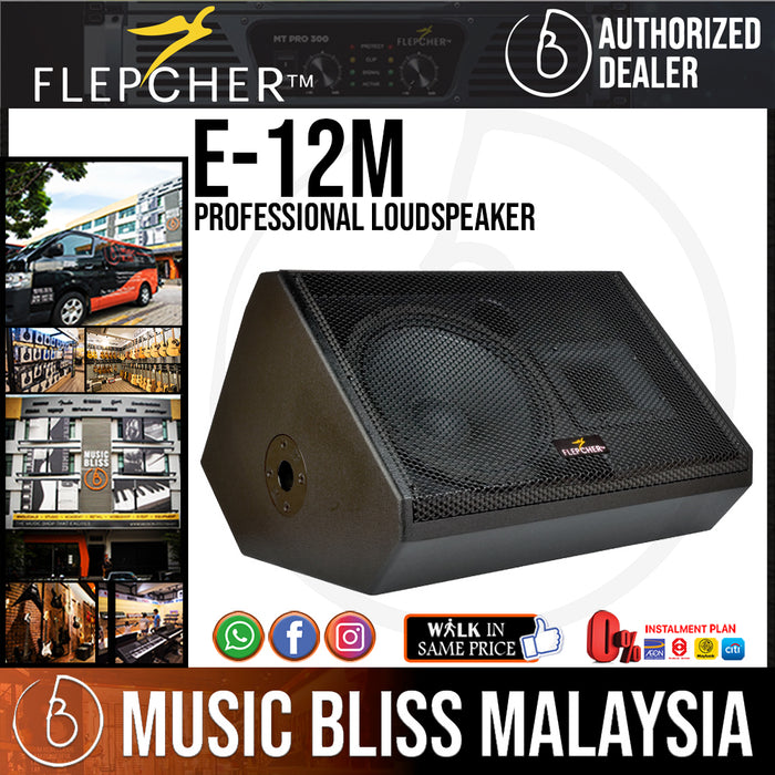 Flepcher E-12M 12'' 2-way Professional Loudspeaker (E12M / E 12M) - Music Bliss Malaysia