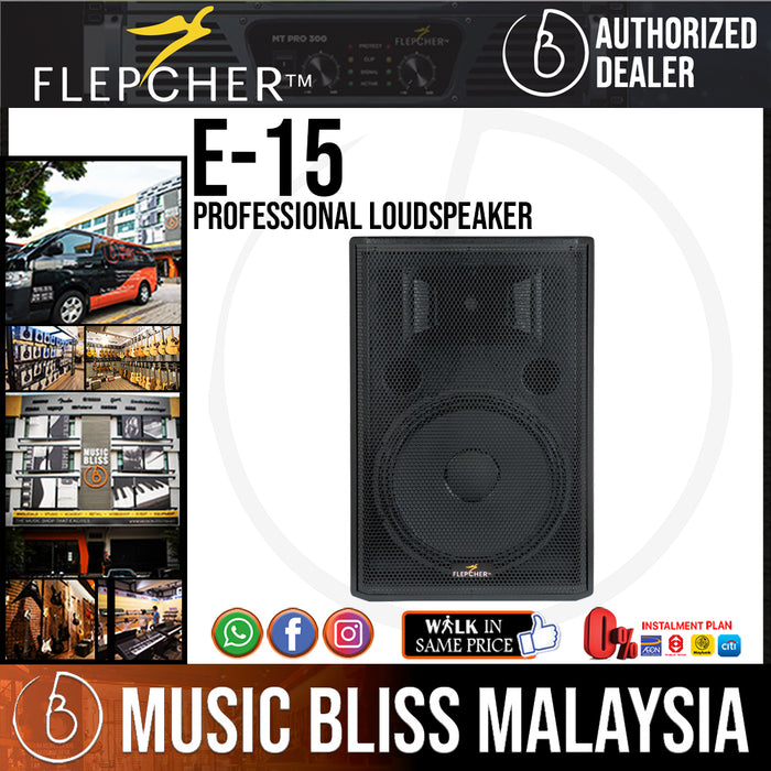 Flepcher E-15 15'' 2-way Professional Loudspeaker (E15 / E 15) - Music Bliss Malaysia