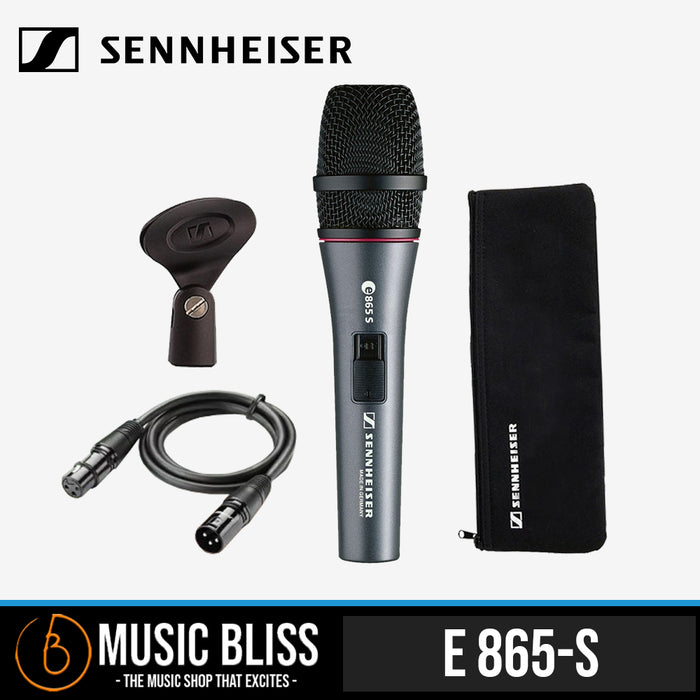 Sennheiser e 865-S Handheld Condenser Microphone with On/Off Switch and FREE Mic Cable - Music Bliss Malaysia