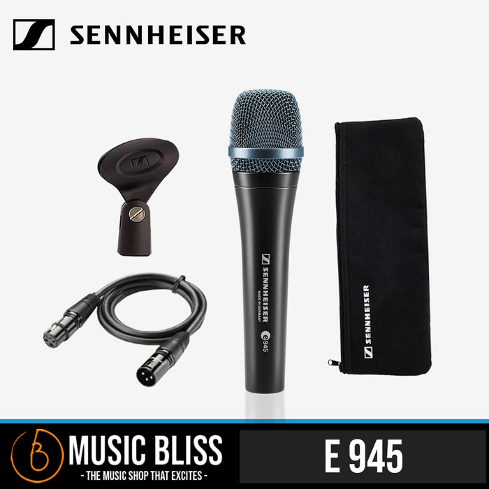 Sennheiser e 945 Supercardioid Dynamic Handheld Vocal Microphone with Free Mic Cable - Music Bliss Malaysia