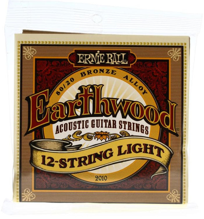 Ernie Ball 2010 12-string Light Earthwood 80/20 Bronze Acoustic Strings (9-46) - Music Bliss Malaysia