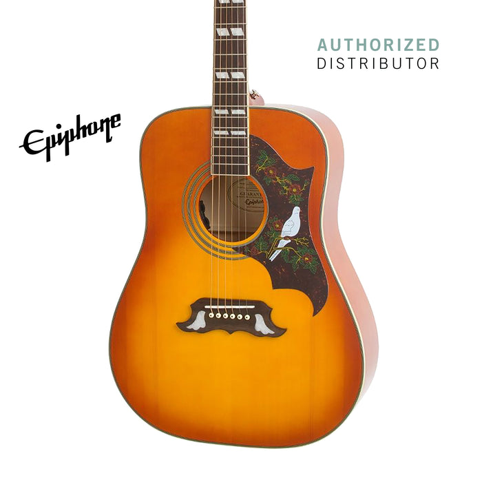 Epiphone Dove Studio Acoustic-Electric Guitar - Violinburst - Music Bliss Malaysia