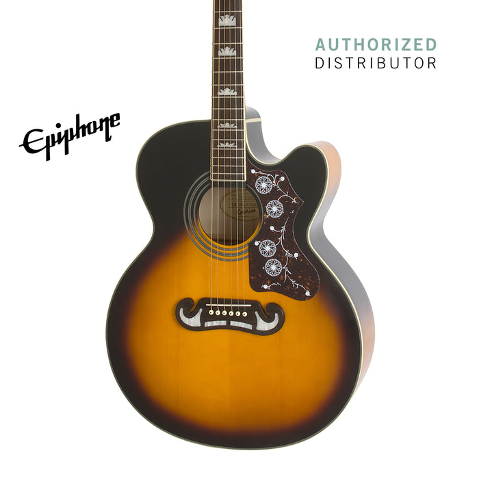 Epiphone J-200 EC Studio Acoustic-Electric Guitar - Vintage Sunburst - Music Bliss Malaysia
