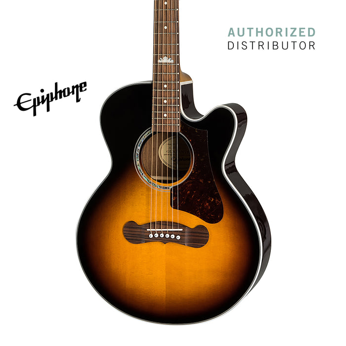Epiphone J-200 EC Studio Parlor Acoustic-Electric Guitar - Vintage Sunburst - Music Bliss Malaysia